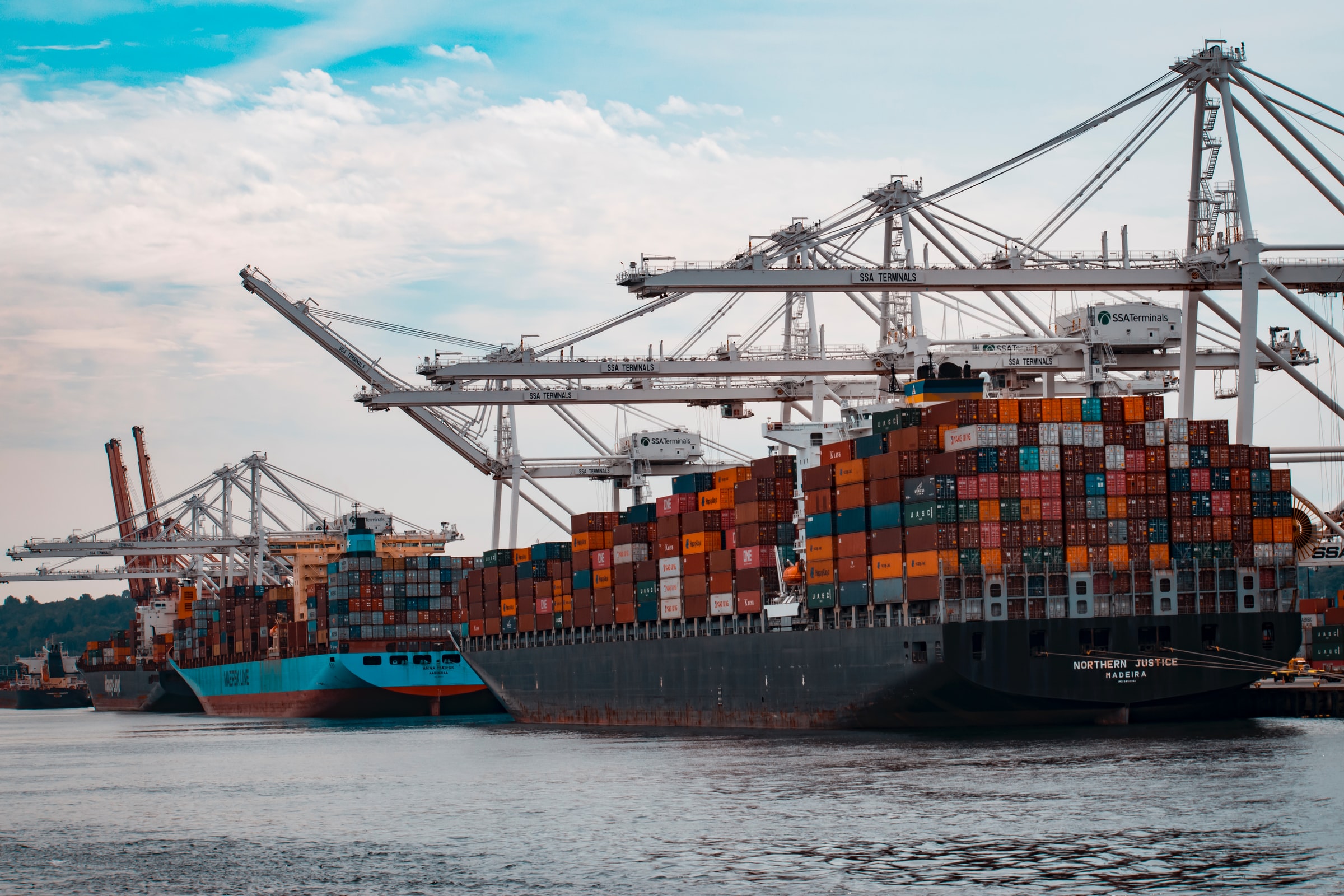 International shipping doc with cargo ships for a globalized supply chain